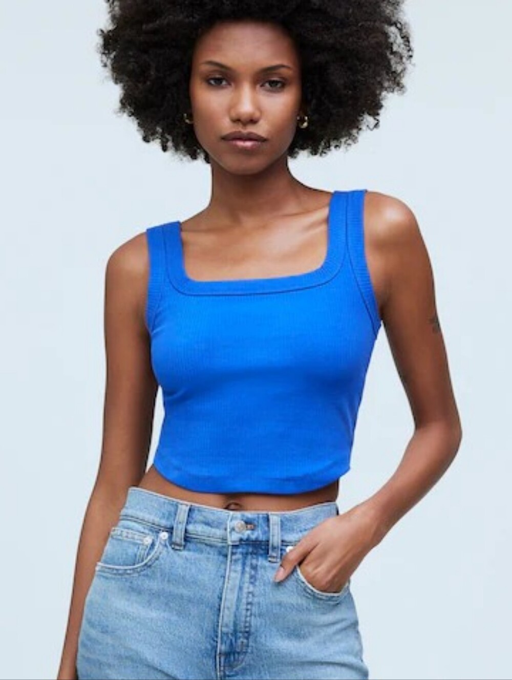 Madewell The Tailored Crop Tank in Sleekhold